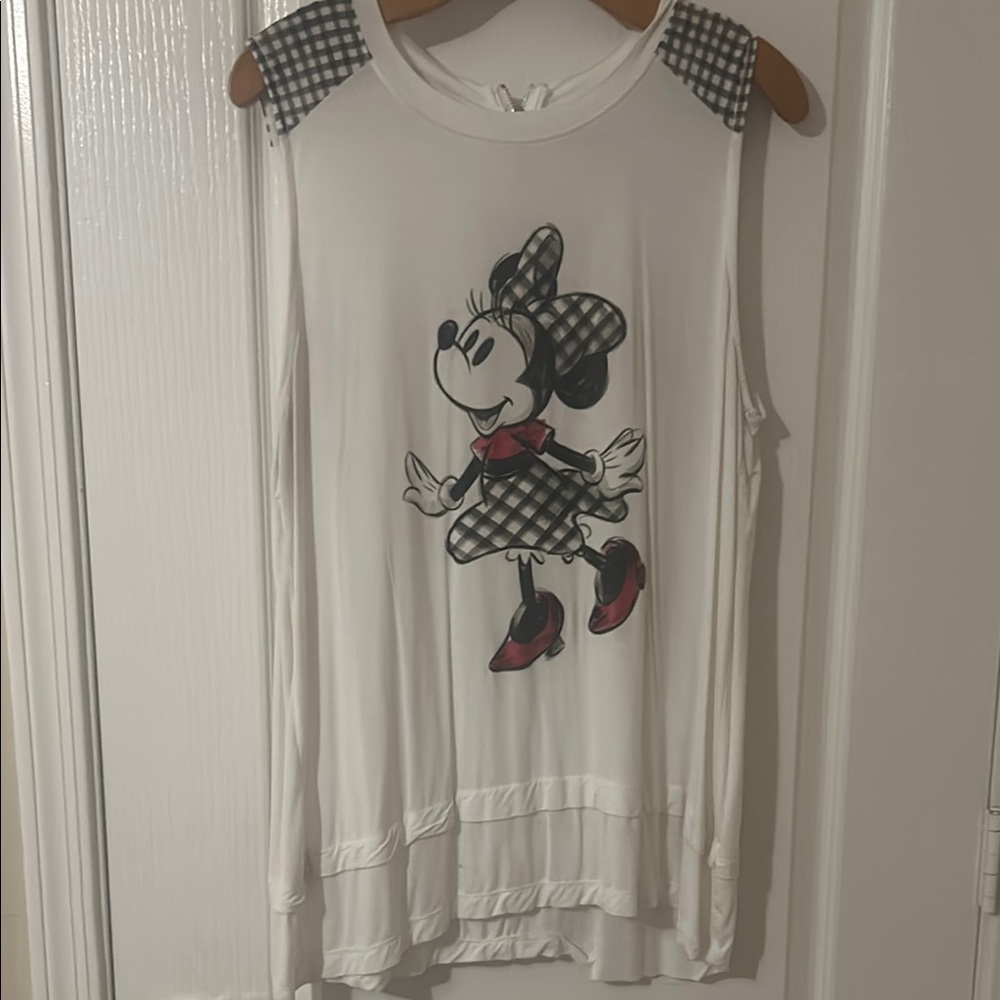 Disney White and Black Minnie Mouse Blouse